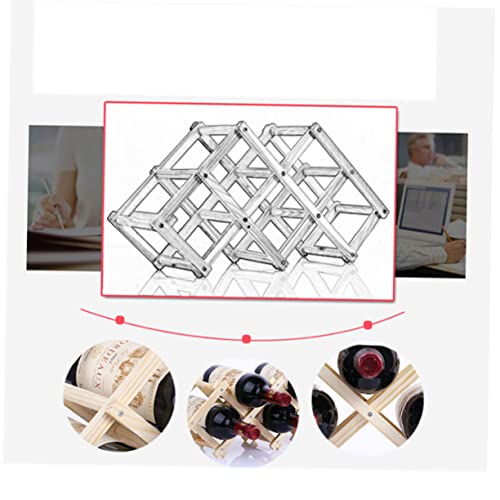 Soporte para botellas de vino de madera plegable Garneck miniatura 7