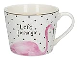 Creative Tops Ava & 'I Lets Flamingle' Taza de porcelana fina con lunares, 450 ml