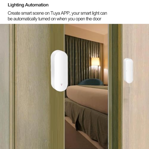 Image of 1 Pack WiFi Door Sensor, Tuya Smart Door Window Sensor,Wireless Window Sensor Real-time Alarm Compatible with Alexa Google Assistant,Home Security Door Open Contact Sensor for Business Burglar Alert