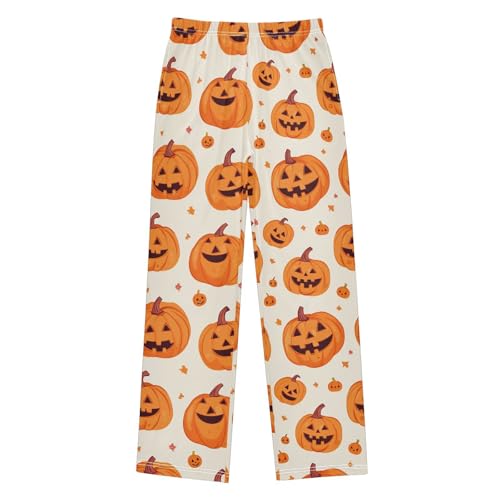 Square Pumpkin Boys Pants Boys Athletic Pants Long Pant for Boywith Pockets Wide-Leg Size 6-14Y