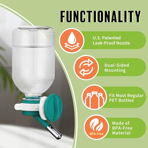 Image of Choco Nose No-Drip Small Animal Water Bottle - Leak-Proof Patented Nozzle Helps Prevent Cage Mess & Wet Bedding - Hamster, Hedgehog, Mouse, Glider, Gerbil - BPA Free, Cage Mount, 10.2 fl oz (C125)