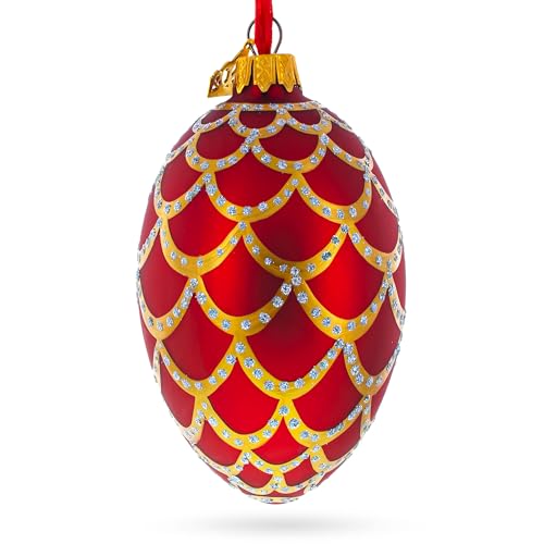 Œuf de Pâques impérial BestPysanky décoration sapin Noël rouge