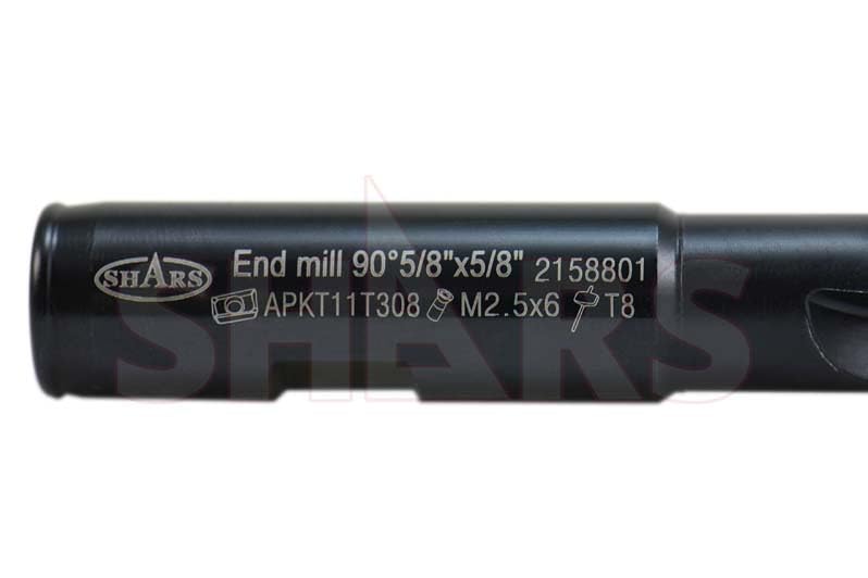 Image of Shars 5 /8 inch 90 Degree Square Shoulder Indexable End Mill with 2 PCS of APKT 11T308 Insert 404-2408W+404-6540(2) P[
