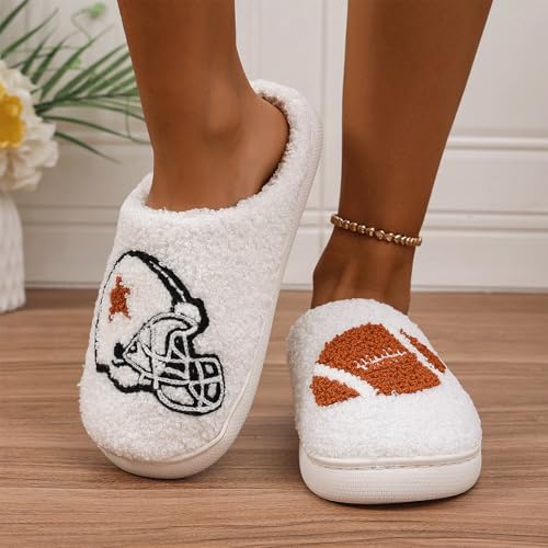 Football Slippers for Women Cute Ball Sports House Shoes Fluffy Plush Cozy House Slippers Soft Warm Home Shoes3
