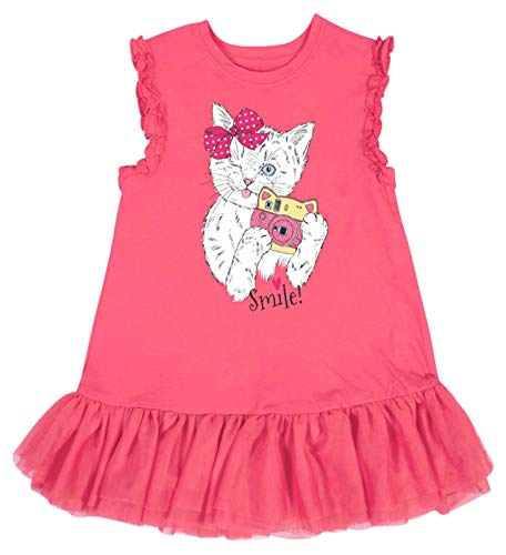 Girl Easter Tulle Dress Cute Cat Summer Short Sleeve Cotton Casual Tutu Skirt Dresses 4T
