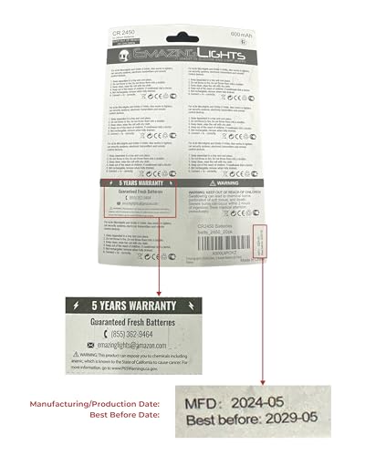 EmazingLights 20 Pack CR2450 Battery 3V Lithium Coin Cell Batteries Long Lasting Multipack for Keyless Remote FOB, Candles2