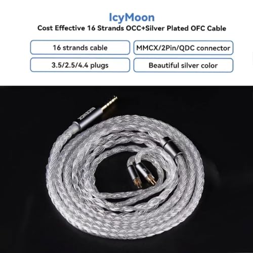 Image of NICEHCK IcyMoon 4.4mm Balanced MMCX HiFi IEM Upgrade Cable