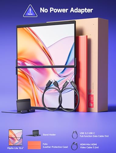 JSAUX FlipGo Lite 15.6" Portable Dual Stacked Monitor, 1080P FHD IPS Laptop Screen Extender One Cable for Triple Monitor Setup (For Windows&Linux) with Magnetic Design, Built-in Hub,No Driver Required image 8