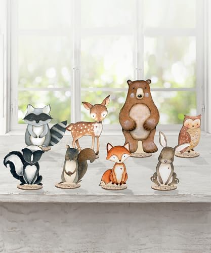 Image of Forest Critters Painted Wooden Animal Cutout Shapes (Medium (set of 8))