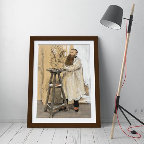 Cadre noyer A1 Auguste Rodin CANVAS MONKEY : habillez vos grands murs blancs vides