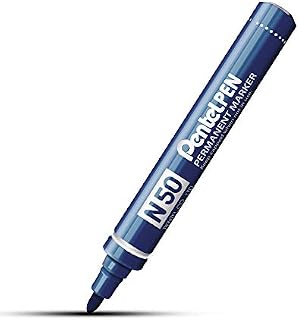 Pentel N50 Permanent Marker Bullet Tip 1.5-2mm Line Blue Ref N50-C [Pack of 12]