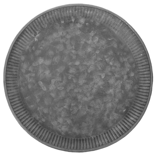 Bandeja decorativa redonda de hierro 25x25x2cm con borde ondulado estilo vintage metálica LIGHTAOTAO 2