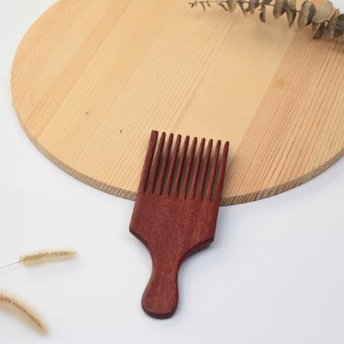 Peine de madera para barba con dientes gruesos miniatura 7