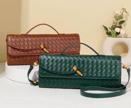 Image of Upbull Trendy Woven Evening Clutch Purses Women Underarm Shoulder Handbag Cute Satchels Crossbody Purse PU Leather Wallet