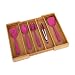 Seville Classics Bamboo Expandable 5 Large Compartment Adjustable Cutlery Drawer Tray Organizer