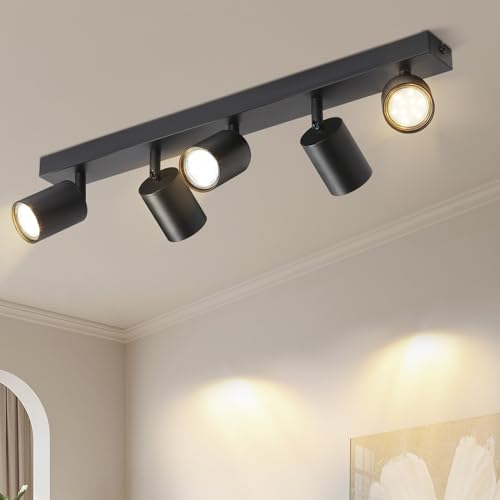 Plafonnier spot orientable noir pour éclairer les zones d'ombre du couloir