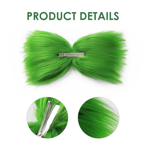 Pinza para cabello grande verde con accesorio de corazón miniatura 3