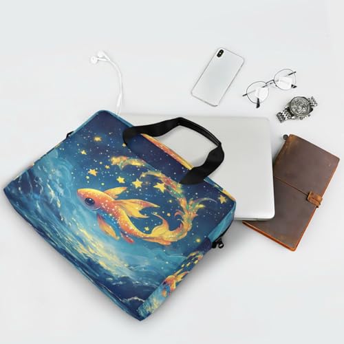 Funda de laptop portátil cruzada con asa y correa 15.6" azul miniatura 7