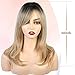 FORCUTEU Ombre Synthetic Wavy Wig, 19 Inch, Blonde to Blonde, Heat Resistant, Women's Wigs