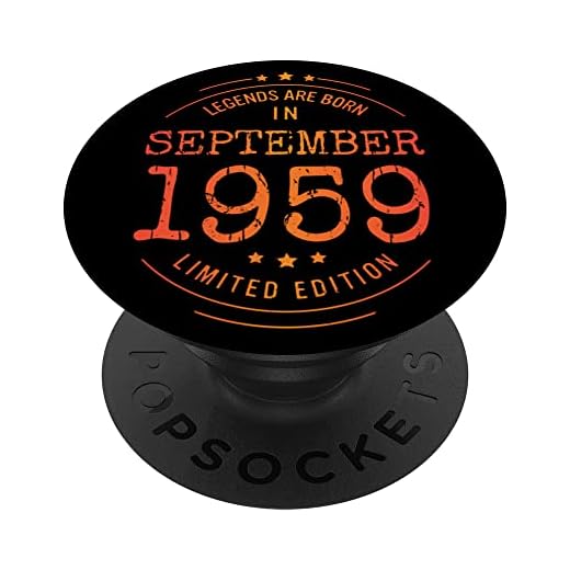 Cumpleaños Septiembre 1959 Edición Limitada Regalo Vintage PopSockets PopGrip Intercambiable