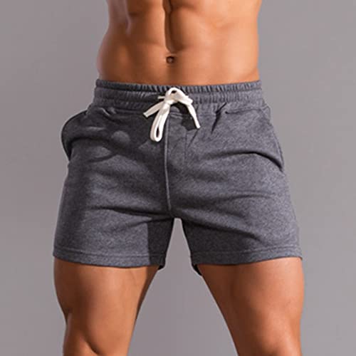 Mens Athletic Workout Shorts Elastic Waist Outdoor Cotton Casual Moisture Wicking Drawstring Summer Pants for Men2