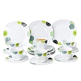 abstraktes Dekor: Retro-Look, strukturierte Deko-Kreise + Bälle, mehrfarbig grün-gelb