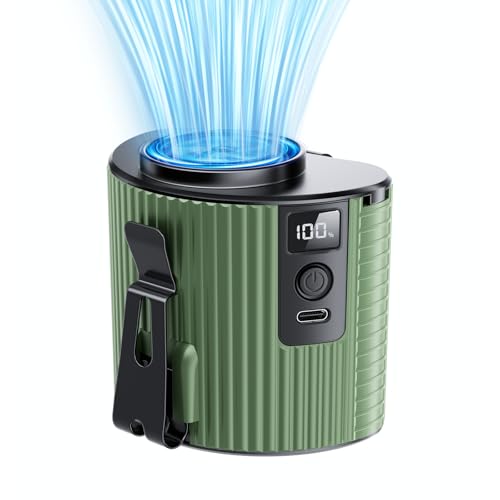 Ventilador portátil, ventilador de cintura recarregável, mini ventilador de cinto vestível de fluxo