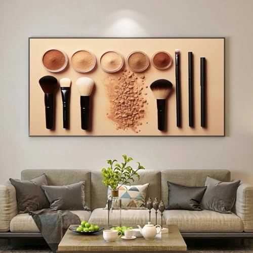 Peinture sur toile maquillage déco murale fard à paupières moderne salon esthétique