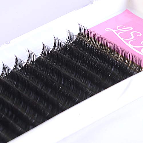 LSKeenon Faux Mink Volume Lashes 0.03mm D Curl Individul Eyelash Extensions Professional Semi Permanent Lash Extensions 8-15mm Mixed Tray