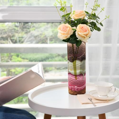 Jarrón de helado para flores estilo rústico moderno transparente de mesa 7
