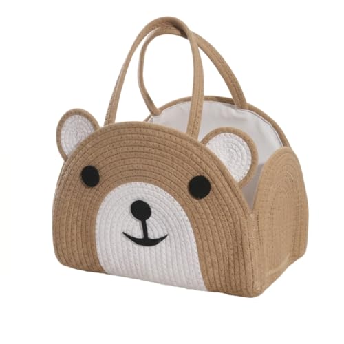 Organizador de pañales para bebé con cuerda de algodón, elegante bolso de almacenamiento para guardería para ducha y viajes, marrón, 32 * 22 * 20cm)