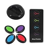 Schlüsselfinder 85 dB – Fernverfolgung mit Taschenlampe | 4 Empfänger, Reichweite 40 m | leicht zu finden Schlüssel, Geldbörse, Reisepass | Schlüsselbundwerkzeug für die Familie