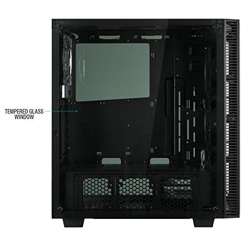 Rosewill Atx Mid Tower Gaming Pc Computer Case With Blue Led Fans, 360Mm Aio Water Cooling Radiator Support, 3 Sided Tempered Glass, Great Cable Management/Airflow - Cullinan Mx-Blue #TOP7