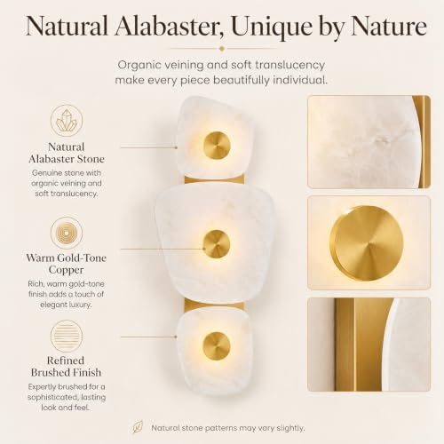 Aplique de mármol natural irregular de 23,6 pulgadas para dormitorio 6