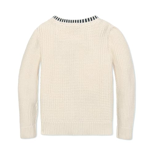 Image of Hope & Henry Girls' Long Sleeve Fancy Cardigan Sweater with Stripe Trim