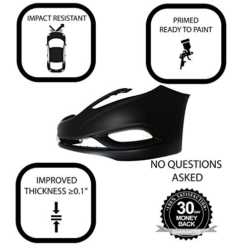 Fitparts Compatible With Front Bumper Cover 2011-2013 Hyundai Sonata Gls Gl Limited Se 2.0T Sedan 11-13. New, Primed And Ready For Paint. With Fog Light Holes. Hy1000183 865113Q000 2012 #TOP2