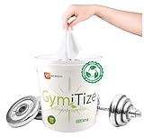 GymiTize Biodegradable Gym Wipes, Antiviral, Dispenser Bucket,100% Plant Fibre, 0% Plastic, Alcohol Free, 1 x Dispenser Bucket, 500 Wipes Per Pack (Pack of 1)