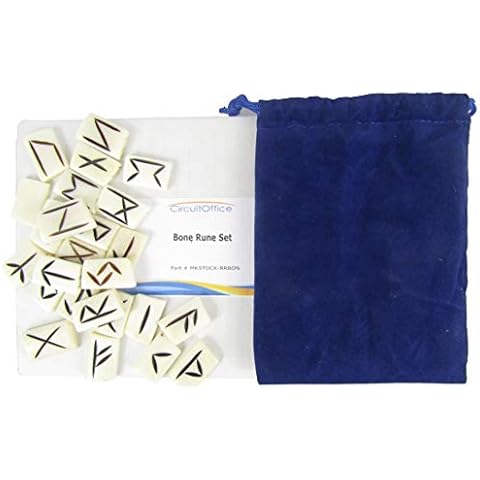 CircuitOffice 25 Piece Bone Rune Set, for Occult, Pagan, Magical, Divination, Charms, Metaphysical, Wicca Cover