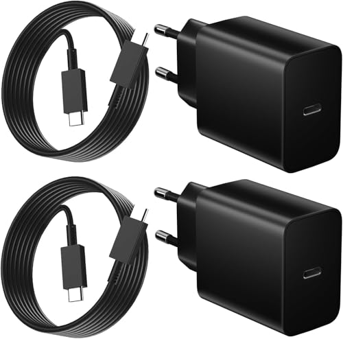 2er-Pack 45W USB C Ladegerät für Samsung Galaxy S26/S25/S24/S23+/Ultra Schnellladegerät und 2m Schnellladekabel für S22/S21/S20/Note10/20 iPhone 17/16/15 Pro Plus