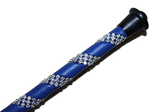 Jump Bat 18 Inch Riding Crop Horse And Rhinestone Decorated Handle (Blue) #TOP4