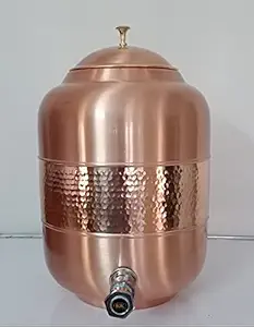 JB Royal Copper Water Dispenser with Brass tap 8 LTR for Ayurvedic Health Benefits