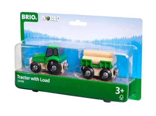 Preisvergleich Produktbild BRIO Bahn 33799 - Traktor mit Holz-Anhänger
