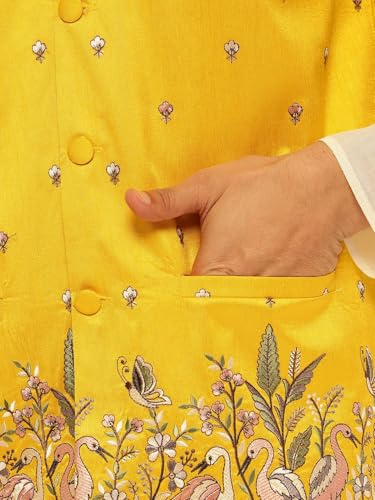 Image of SOJANYA (Since 1958 Men's Silk Blend Exquisite Daman Embroidered Nehru Jacket