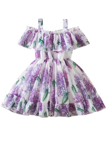 Image of Buy & Try by Dharmikaay Georgette Girl's Floral Printed Frock Dress for Girls Short Frock Baby Princess Western Dresses| Stylish Fancy Kids Clothing for Festival, Fashion