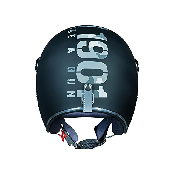 Royal Enfield Open Face Camo MLG Helmet with Bubble Visor Matt Black, Size: L(59-60cm)