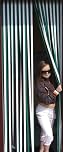 Slat Type Door Curtain, Strip Blind - GREEN & WHITE