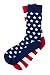 Men's MisMatch Patriotic American Stars & Stripes Red White and Blue Crew Dress Socks