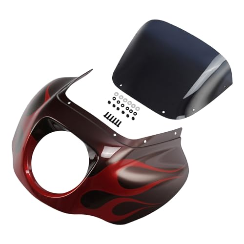 Image of Front Headlight Quarter Fairing Windshield Fit For Harley Softail Low Rider FXLR Street Bob FXBB 2018-2020 Low Rider S FXLRS 2020-2025 Softail Standard FXST 2020-2024 Wicked Red /Twisted Cherry