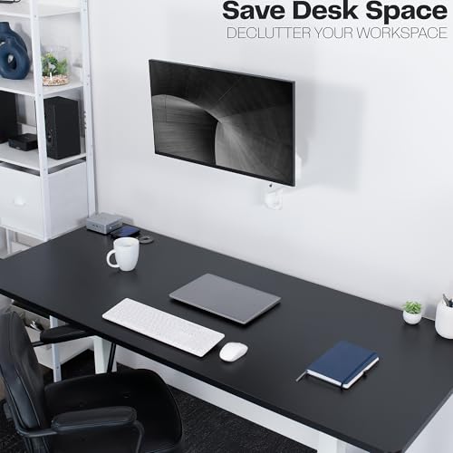 Image of VIVO Single Monitor Counterbalance Wall Mount for 32 inch Screens up to 19.8 lbs, Full Motion, Max VESA 100x100, White, MOUNT-V001GW