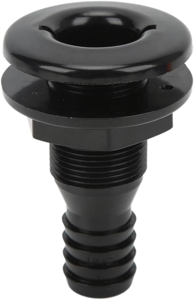1in Thru Hull Fitting ABS Straight Impact Resistant Hose Connection Accessory Compatible with Boats Marines